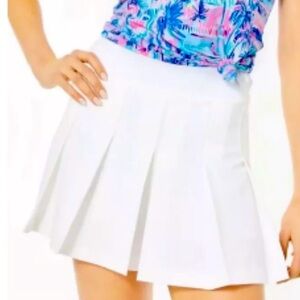 Lilly Pulitzer Luxletic Frazer Shorts Skort Resort White UPF 50 Size 14